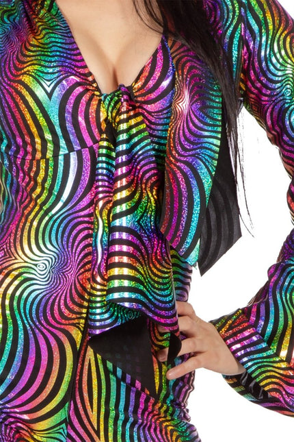 Disco Pak Gekleurd Dames Holografisch van Wilbers & Wilbers koop je bij Partywinkel