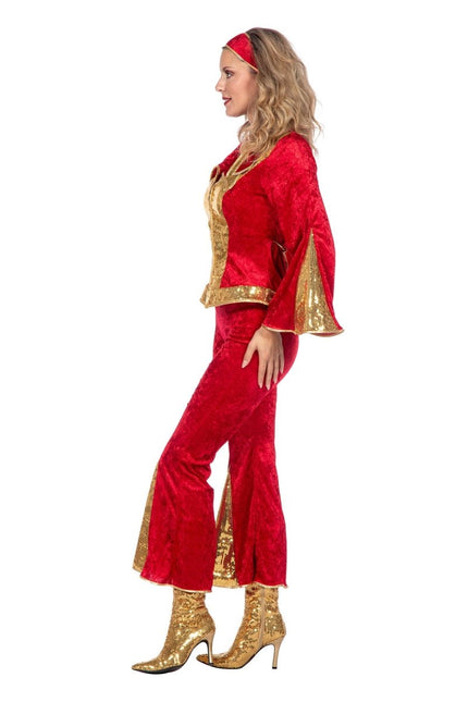 Disco Pak Rood Goud Dames Glitter 3 delig van Wilbers & Wilbers koop je bij Partywinkel