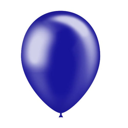 Donkerblauwe Ballonnen Metallic 25cm 50st van Balloonia koop je bij Partywinkel