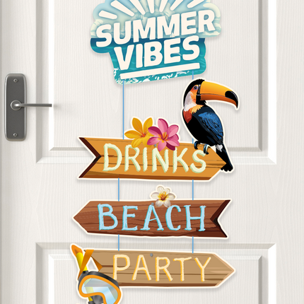 Cartello colorato Summer Vibes 60 cm