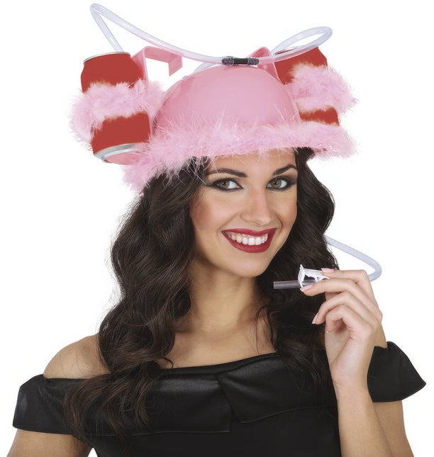 Drankhelm Roze Veren van Fiestas Guirca koop je bij Partywinkel