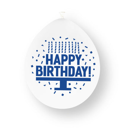 Palloncini in lattice "Happy Birthday" blu assortiti da 23 cm 10 pezzi