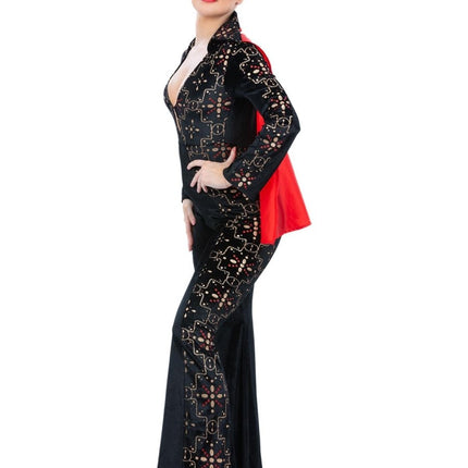 Elvis Black Rhinestone Kostuum van Smiffys koop je bij Partywinkel