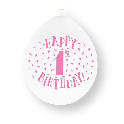 Palloncini in lattice rosa per il primo compleanno, 23 cm, 10 pezzi