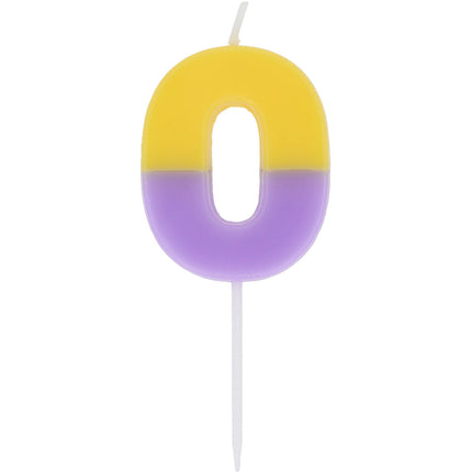 0 Anno Candela Giallo Viola 9cm