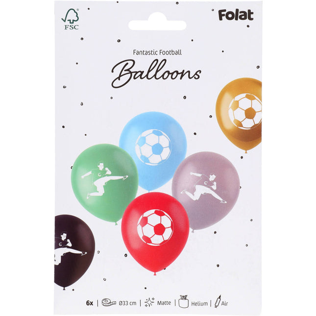 Palloncini calcio colorati 33cm 6pz