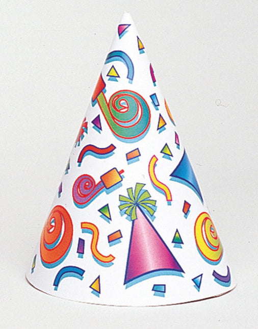 Feesthoedjes Assorti 25,6cm 8st van Unique koop je bij Partywinkel