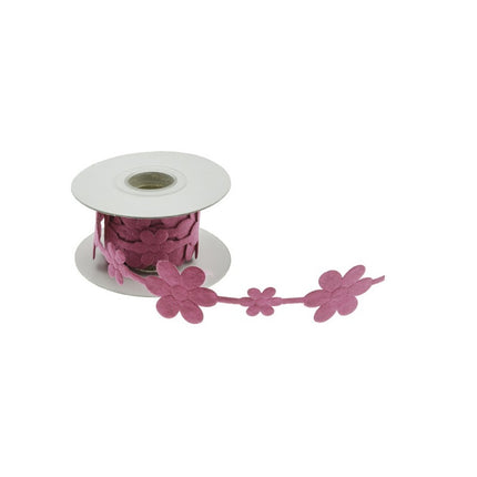 NASTRO DI FELTRO FUCSIA FIORI 200 CM X 3,5 CM