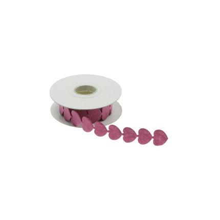 NASTRO IN FELTRO CON CUORI FUCSIA 200 CM X 2 CM