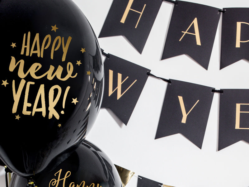 Palloncini Buon Anno Neri 30cm 6pz