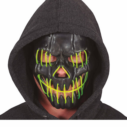 Maschera di Halloween che sorride con la luce