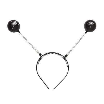 Antenna a fascia per capelli nera con glitter
