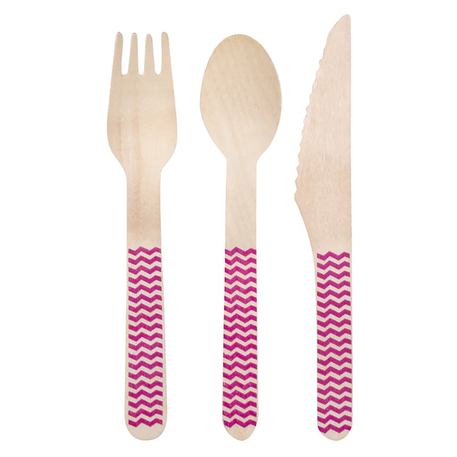 Posate rosa Legno rosa 18 pezzi