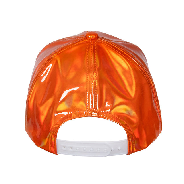 Cappello arancione olografico regolabile