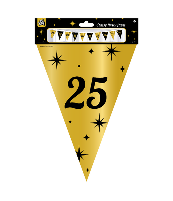 Bandiera 25 anni oro nero 10m