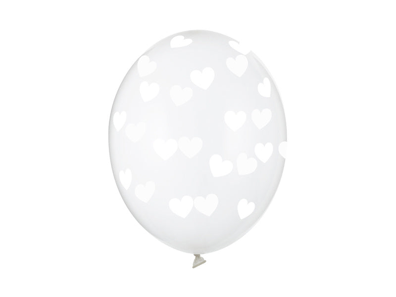 Palloncini trasparenti Cuori bianchi