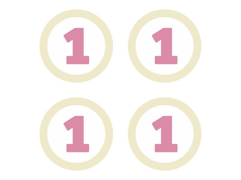 Decorazione 1 anno rosa 5,5 cm 4 pezzi