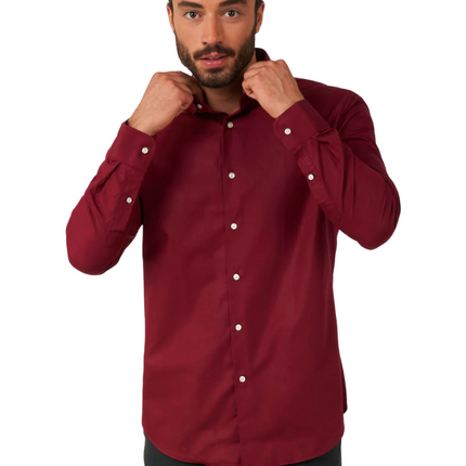 Camicia rossa Bordeaux Uomo <tc>OppoSuits</tc>