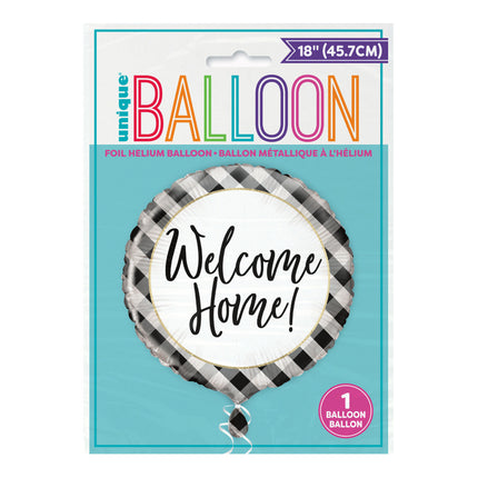 Palloncino ad elio Welcome Home nero 45 cm vuoto
