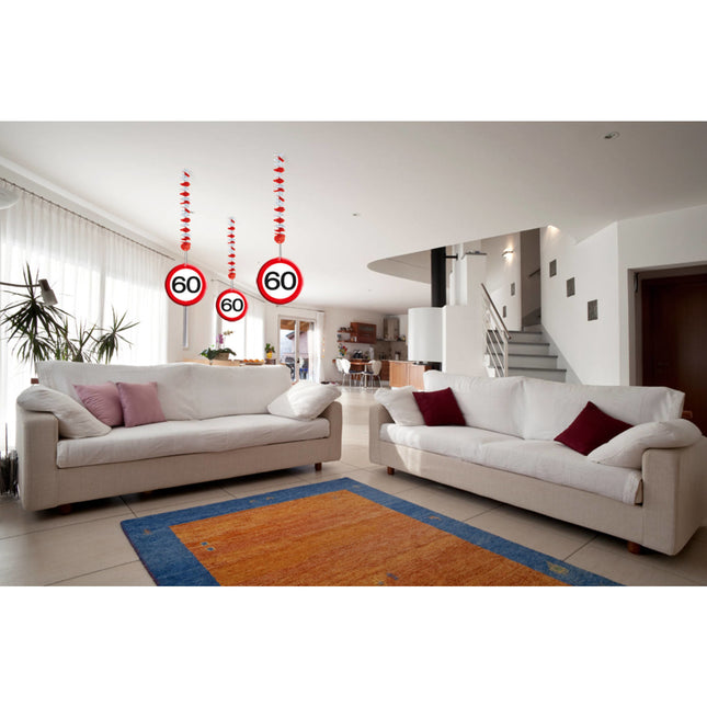Decorazione appesa 60 Years Traffic Sign 17.5cm 3pcs