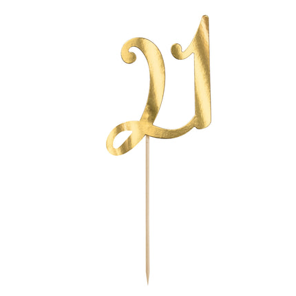 Cake topper 21 anni oro 20,5 cm