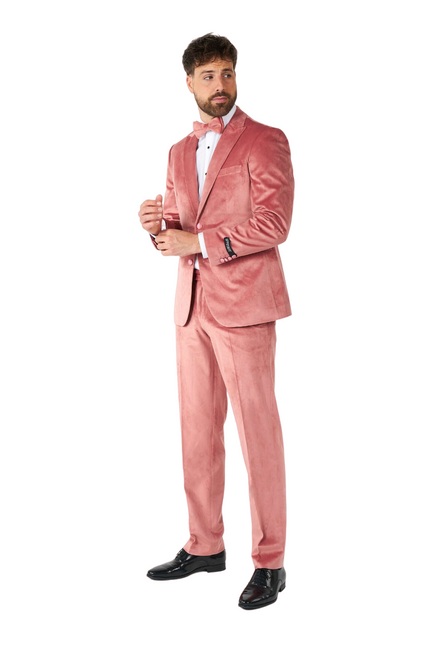 Smoking da uomo in velluto rosa chiaro <tc>OppoSuits</tc>