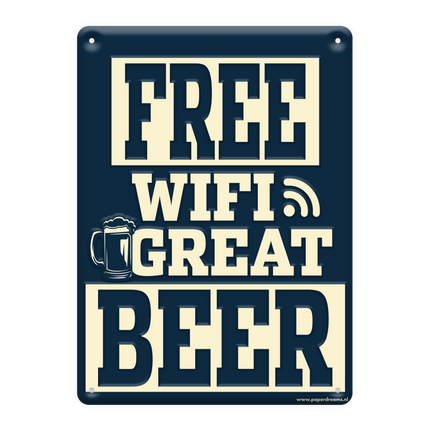 Cartello in metallo Free Wifi