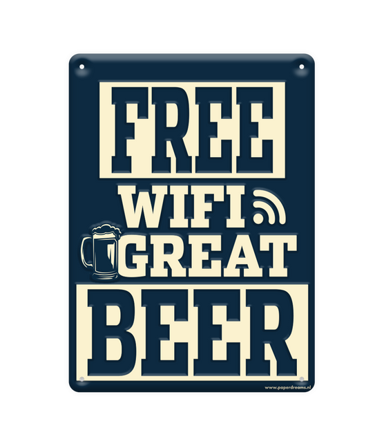 Cartello in metallo Free Wifi