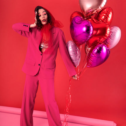 Palloncino ad elio Cuore fucsia vuoto 45 cm