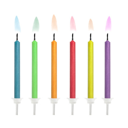 Candele multicolore 6 pezzi