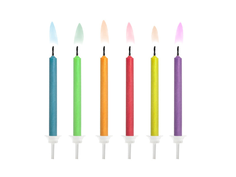Candele multicolore 6 pezzi