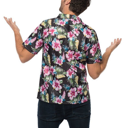 Camicia hawaiana nera