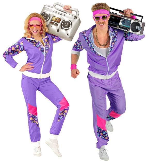 Tuta da ginnastica Neon 80S Viola difettosa