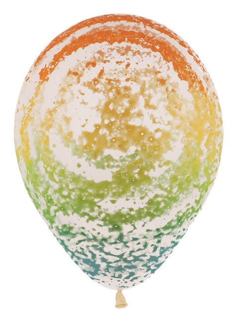 Palloncini Graffiti Arcobaleno Cristallo Chiaro 30cm 25pz