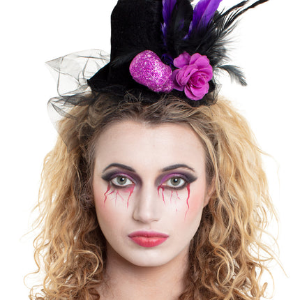 Cerchietto per capelli di Halloween con piume