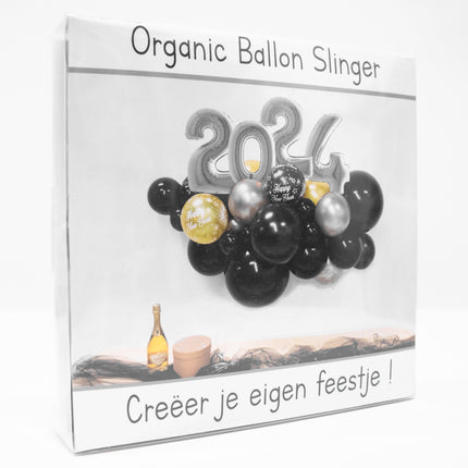 Kit di palloncini fai-da-te Capodanno argento organico
