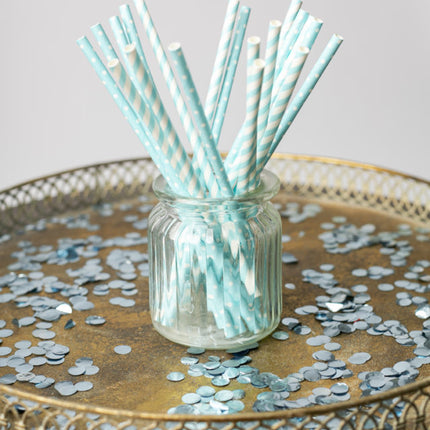 Cannucce di carta Azzurro/Bianco Mix 19,7cm 20pz