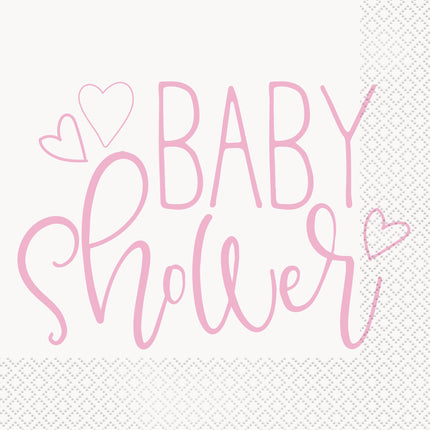 Tovaglioli Baby Shower Rosa 16 pezzi