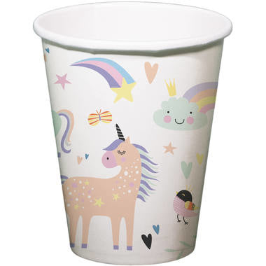 Bicchieri di carta Unicorn&Rainbow 250ml 6pz