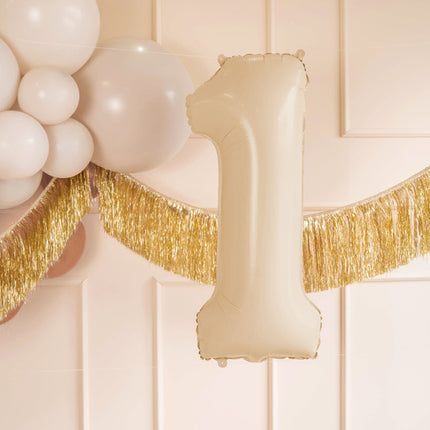 Palloncino Figura 1 Anno Beige Vuoto 72cm
