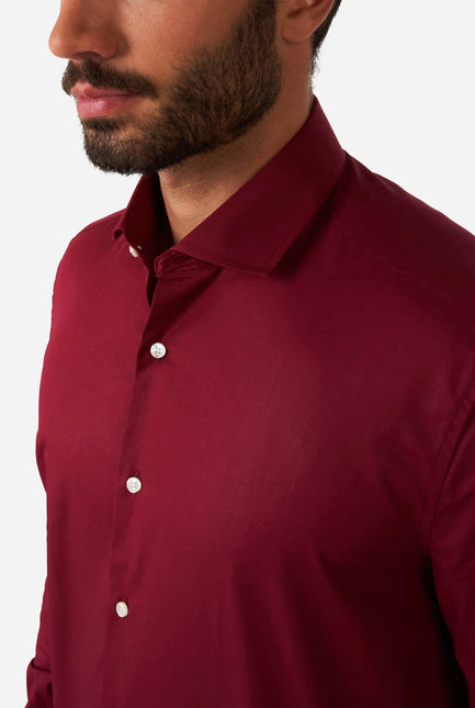 Camicia rossa Bordeaux Uomo <tc>OppoSuits</tc>