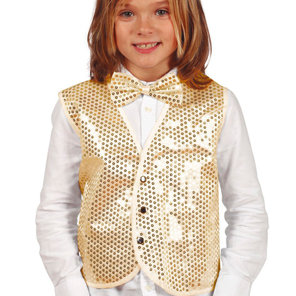 Gilet oro con paillettes bambino