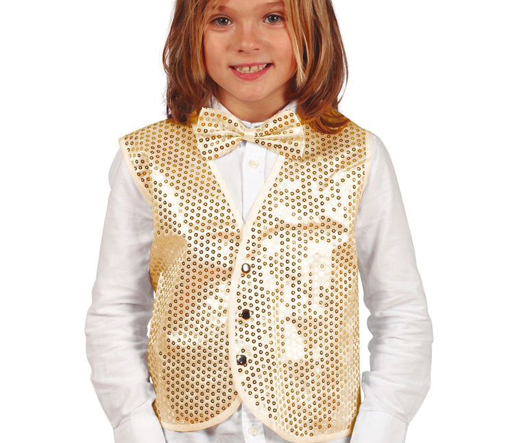 Gilet oro con paillettes bambino