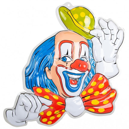 Decorazione murale Clown Capelli Blu 50cm