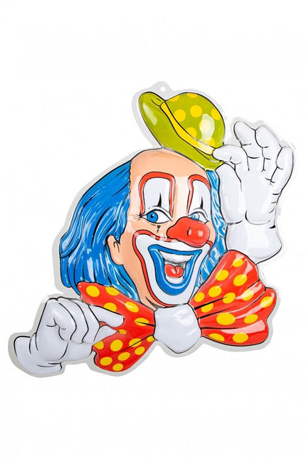 Decorazione murale Clown Capelli Blu 50cm