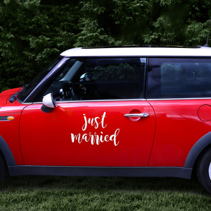 Adesivo per auto per matrimonio Just Married 45 cm