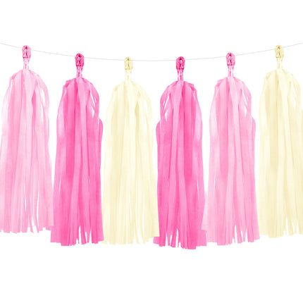Ghirlanda di nappe rosa 2m