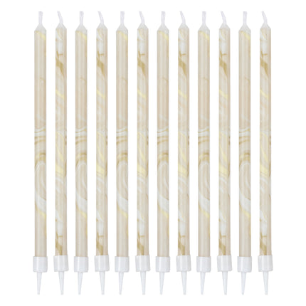 Candele Marmo 18cm 12pz
