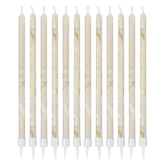 Candele Marmo 18cm 12pz