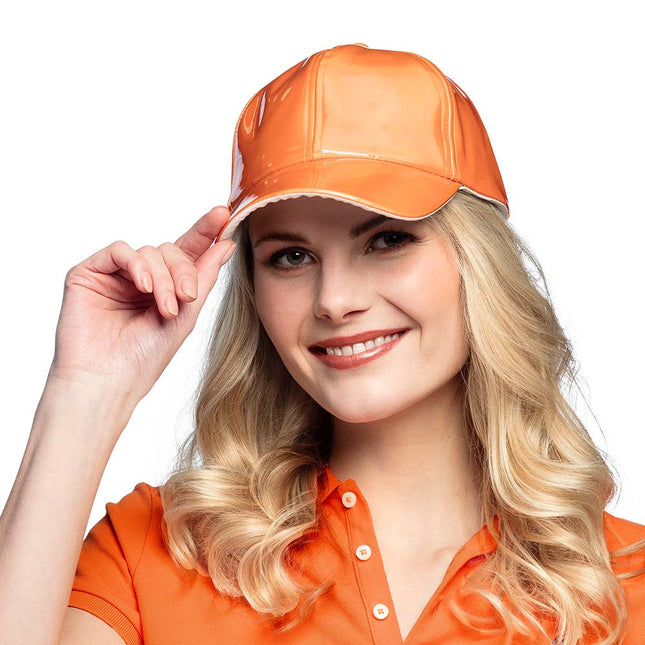 Cappello arancione olografico regolabile